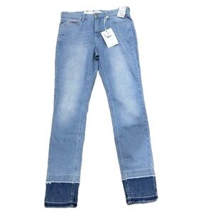 👖👢‎ MAC Jeans Skinny Redone Hem | NWT Patchwork Raw Edge Cropped Denim Sz 6
